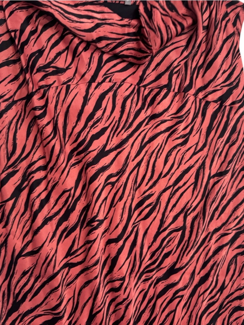 Anthropologie Elyse Zebra Print Cowl Neck Satin Midi Dress Size Large - Picture 8 of 13